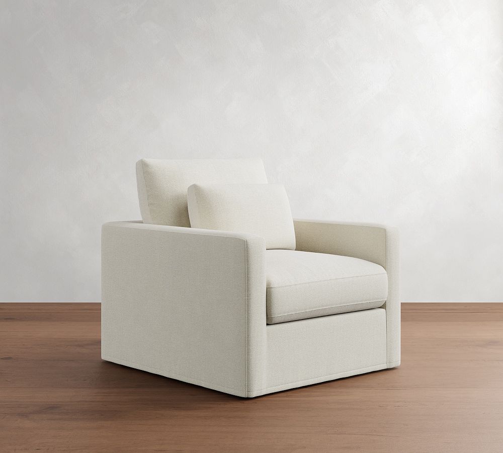 Westwood Slim Arm Deep Seat Slipcovered Chair by Pottery Barn