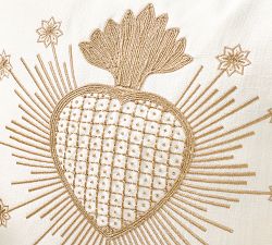 Gold Heart Filled Pillow