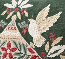 Winter Ornament Embroidered Pillow