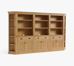 Aubrey Wall Bookcase with Storage Cabinets (139")