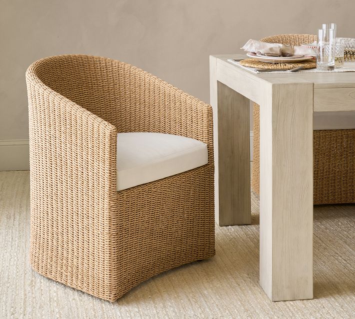 Pottery Barn Baldwin Woven Dining Arm...