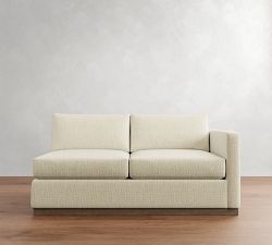 Build Your Own Carmel Slim Arm Wood Base Sectional