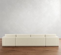 Carmel Slim Arm Wood Base Double Chaise Sectional (139"&ndash;171")