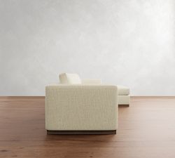 Carmel Wide Arm Wood Base Chaise Sectional (113"&ndash;135")