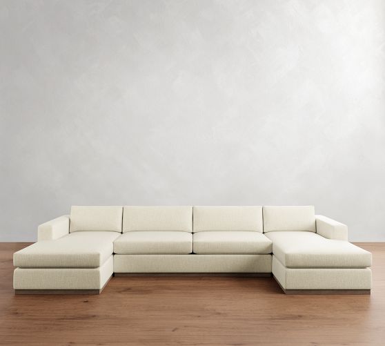 Carmel Wide Arm Wood Base Double Chaise Sectional (144"-176") by Pottery Barn