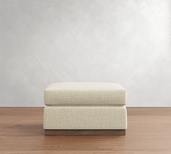 Carmel Wide Arm Wood Base Ottoman