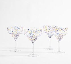 Confetti Splatter Margarita Glasses - Set of 4