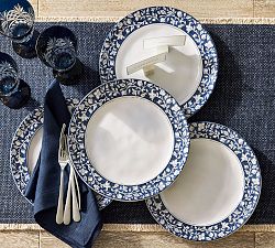 Hanukkah Botanical Stoneware Dinner Plates - Set of 4