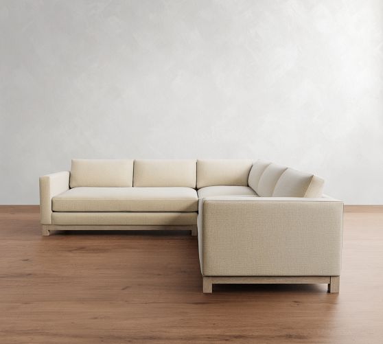 Jake Seadrift Wood Base 3-Piece L-Shaped Sectional (106") by Pottery Barn