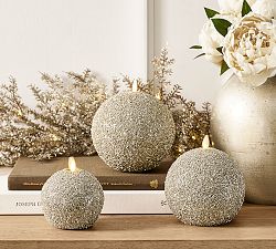 Premium Flickering Flameless Glitter Ornament Candle