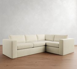 Carmel Wide Arm Slipcovered 3-Piece Sectional (113")