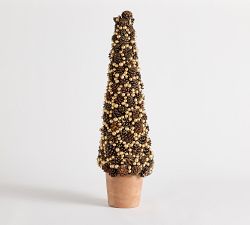 Faux Vintage Champagne Berry &amp; Pinecone Tree