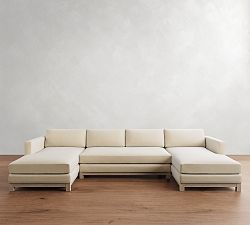Jake Seadrift Wood Base Double Chaise Sectional (143"&ndash;163")