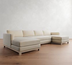 Jake Seadrift Wood Base Double Chaise Sectional (143"&ndash;163")