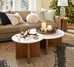 Cayman Round Marble Nesting Coffee Tables