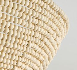 Montauk Wood Bead Round Flush Mount (24")