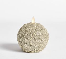 Premium Flickering Flameless Glitter Ornament Candle