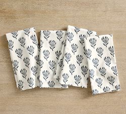 Sandra Block Print Organic Cotton Napkins - Set of 4