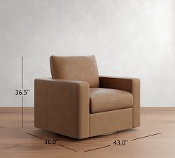 Westwood Square Arm Leather Swivel Chair