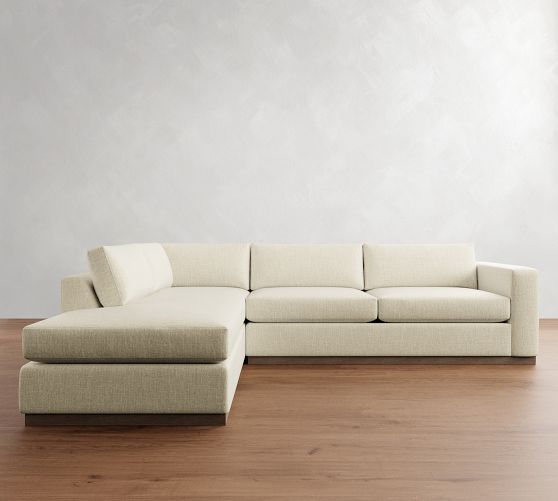 Carmel Wide Arm Wood Base Return Bumper Sectional (113"-125") by Pottery Barn