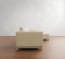 Jake Tufted Seadrift Wood Base Chaise Sectional (110"&ndash;120")