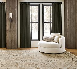 Custom Velvet Twill Blackout Curtain - Moss