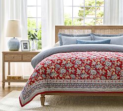 Open Box: Scarlett Handcrafted Reversible Quilt, Full/Queen - Red