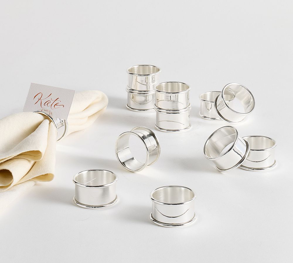 Napkin Rings - Set of 12 - Silver