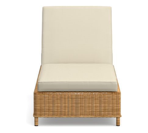 Cushion Cover Only: Torrey Outdoor Single Chaise, High Performance Canvas; Natural