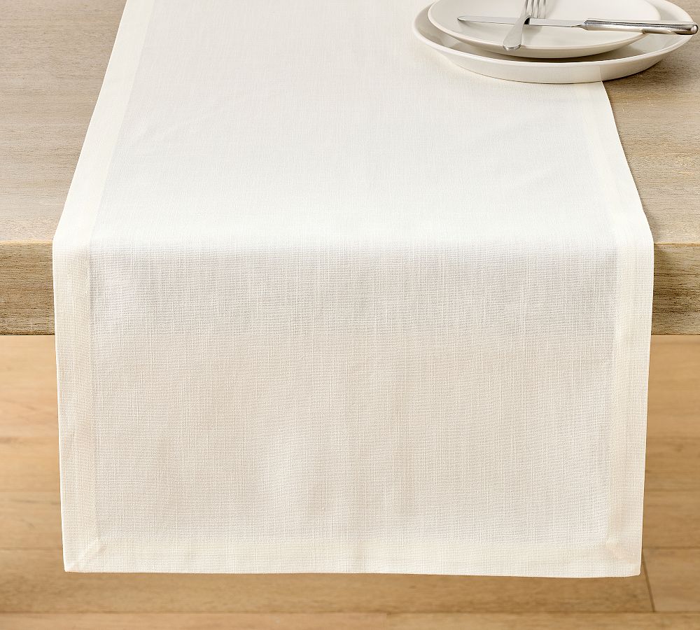 Caterer's Box Cotton Table Runner - 18" x 126" - White