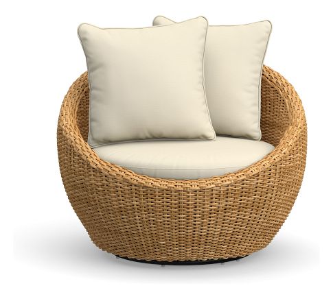 Cushion Cover Only: Torrey Outdoor Papasan, High Performance Canvas; Natural