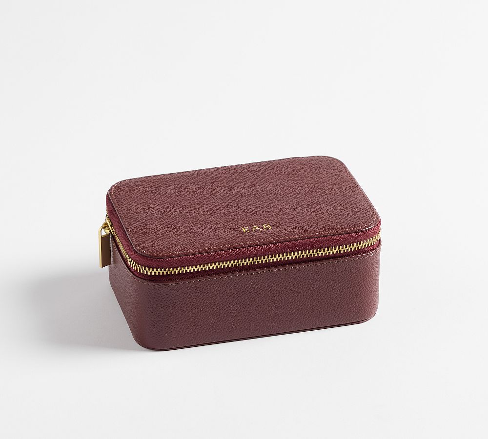 Avalon Leather Travel Case: Rectangle in Merlot