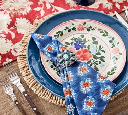 Amaya Block Print Organic Cotton Napkins - Set of 4