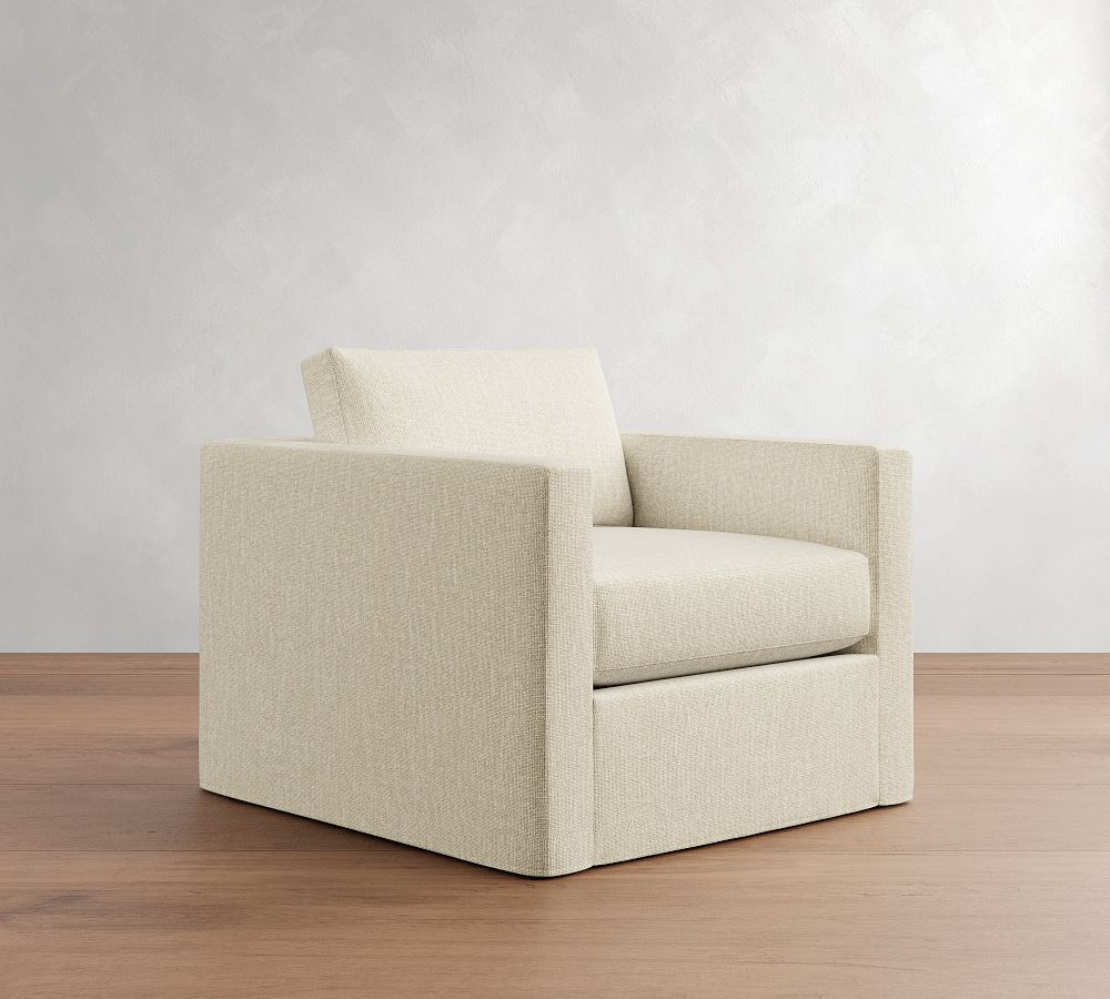 Carmel Slim Arm Slipcovered Chair by Pottery Barn