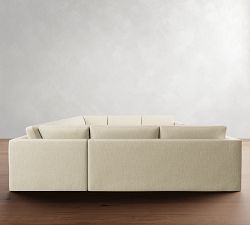 Carmel Slim Arm Slipcovered U-Shaped Sectional (144")