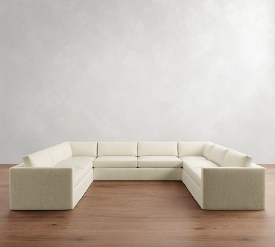 Carmel Slim Arm Slipcovered U-Shaped Sectional (144") by Pottery Barn