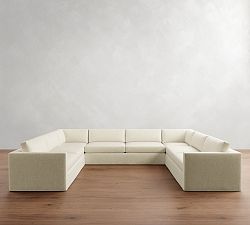 Carmel Slim Arm Slipcovered U-Shaped Sectional (144")