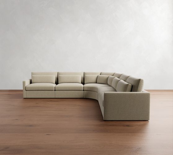 Westwood Slim Arm Deep Seat 5-Piece Curved Wedge Sectional (153") by Pottery Barn