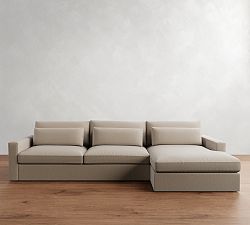 Westwood Square Arm Deep Seat Chaise Sectional (130"&ndash;136")