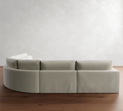 Westwood Square Arm Deep Seat Slipcovered 5-Piece Curved Wedge Sectional (156")
