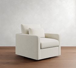 Westwood Slim Arm Deep Seat Slipcovered Swivel Chair