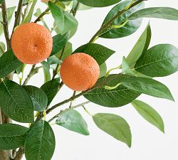 Faux Potted Orange Topiary