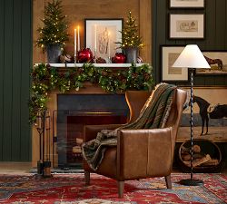 Faux Lit Burlap Potted Pine Tree