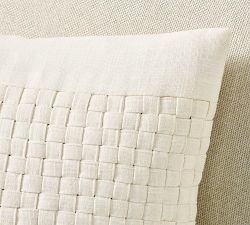 Basketweave Cotton Lumbar Pillow
