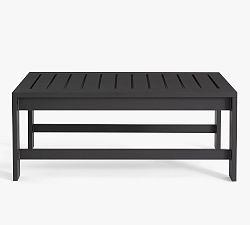 Open Box: Malibu Metal Rectangular Outdoor Coffee Table (45") - Black