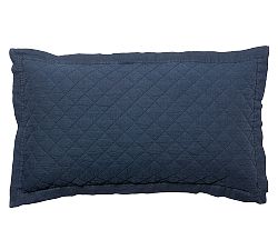 Open Box: Belgian Flax Linen Diamond Quilted Sham, King - Midnight