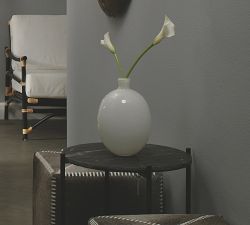 Vivienne White Glass Vases - Set of 2