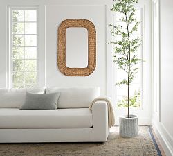 Ananda Handwoven Rattan Rectangular Wall Mirror