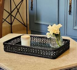 Pottery Barn Tava Rattan Tray - Thumbnail 4