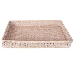 Tava Braided Rattan Rectangular Tray - Thumbnail 2